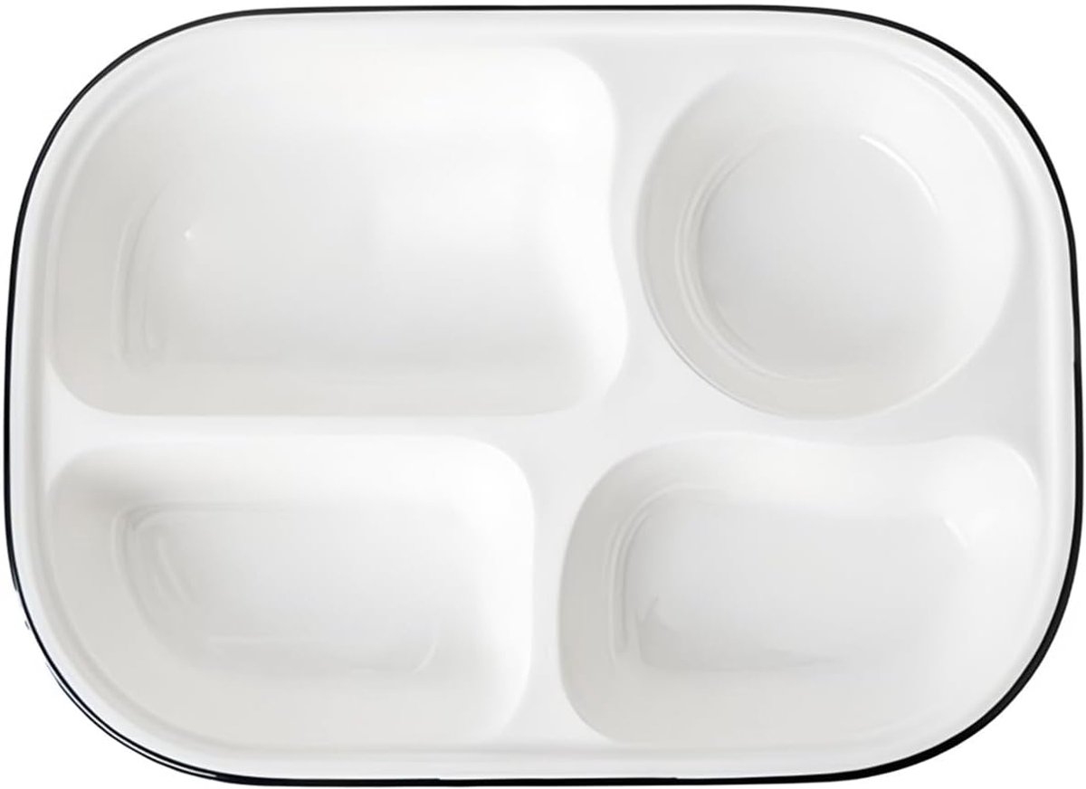 Serveerborden, dessertborden, saladeborden, snackborden met 4 vakken, keramisch dieet bord om af te vallen