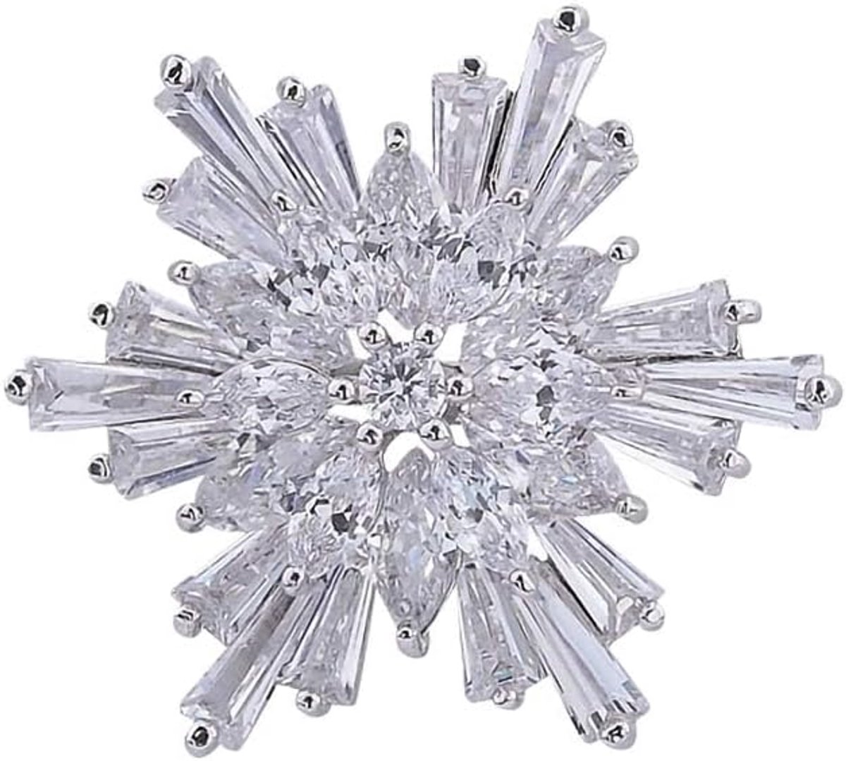 Oostenrijkse kristallen winter sneeuwvlok broche speld elegant wit kristal broche pinnen voor vrouwen, koper