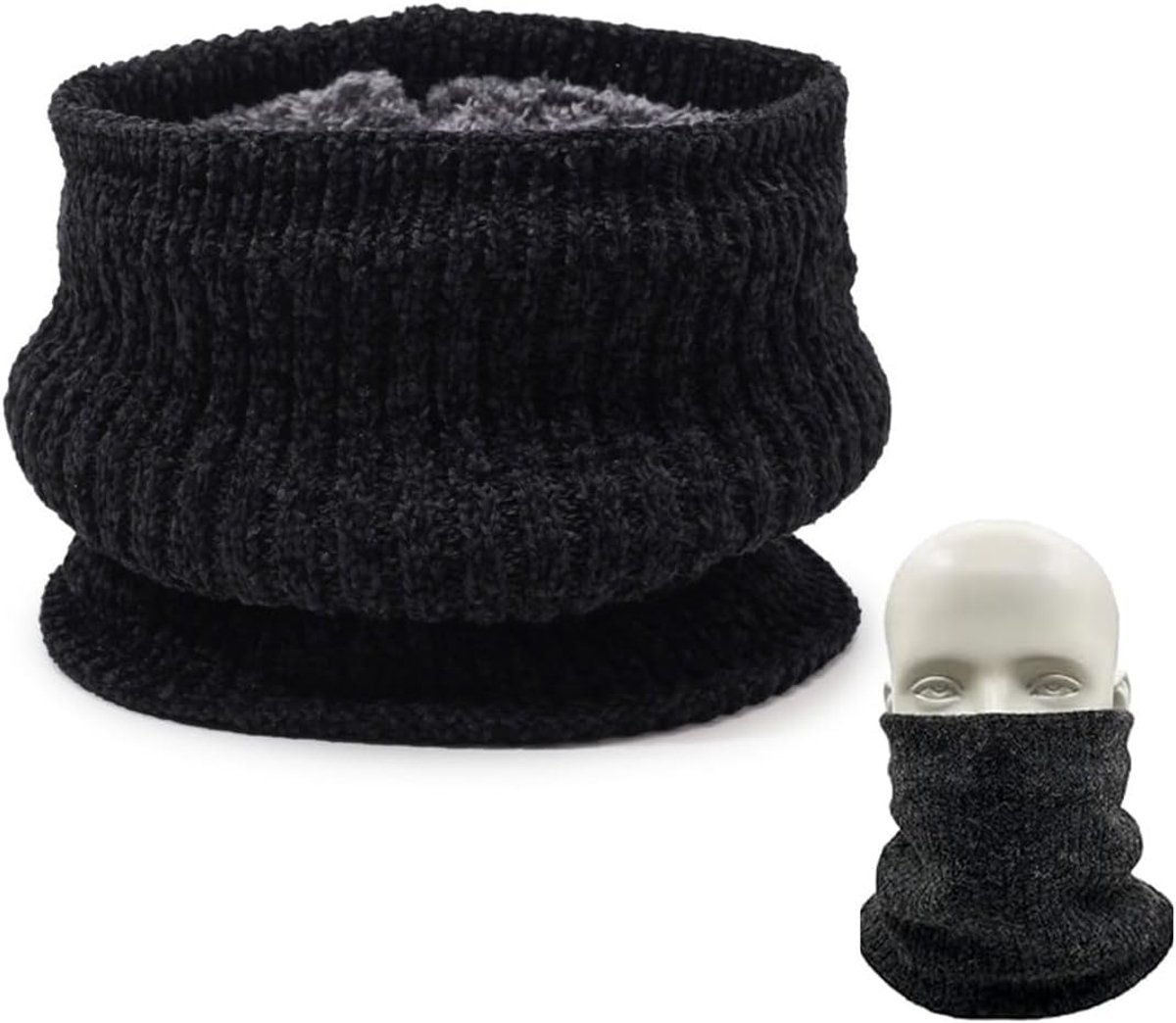 Nekwarmer voor heren, dames, dik, thermisch, motorfiets, koud weer, halswarmer, wol, gebreid, voor wielrennen, hardlopen