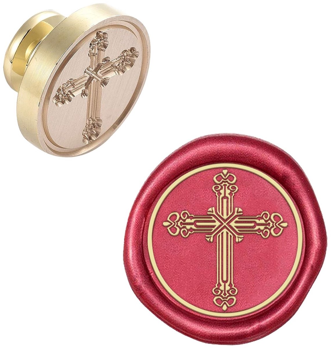 Wax Seal Stempel Hoofd Cross Verwijderbare Afdichting Messing Stempel Hoofd Voor Creatieve Gift Enveloppen Uitnodigingen Kaarten Decoratie