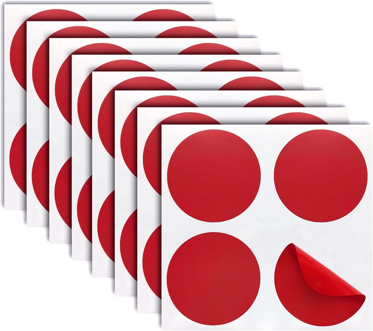 Anti-botsingsstickers van glas, 32 rode cirkels, vinyl, rond, voor ramen, glas, schokbestendig, voor mensen en vogels, 5,5 cm, rood