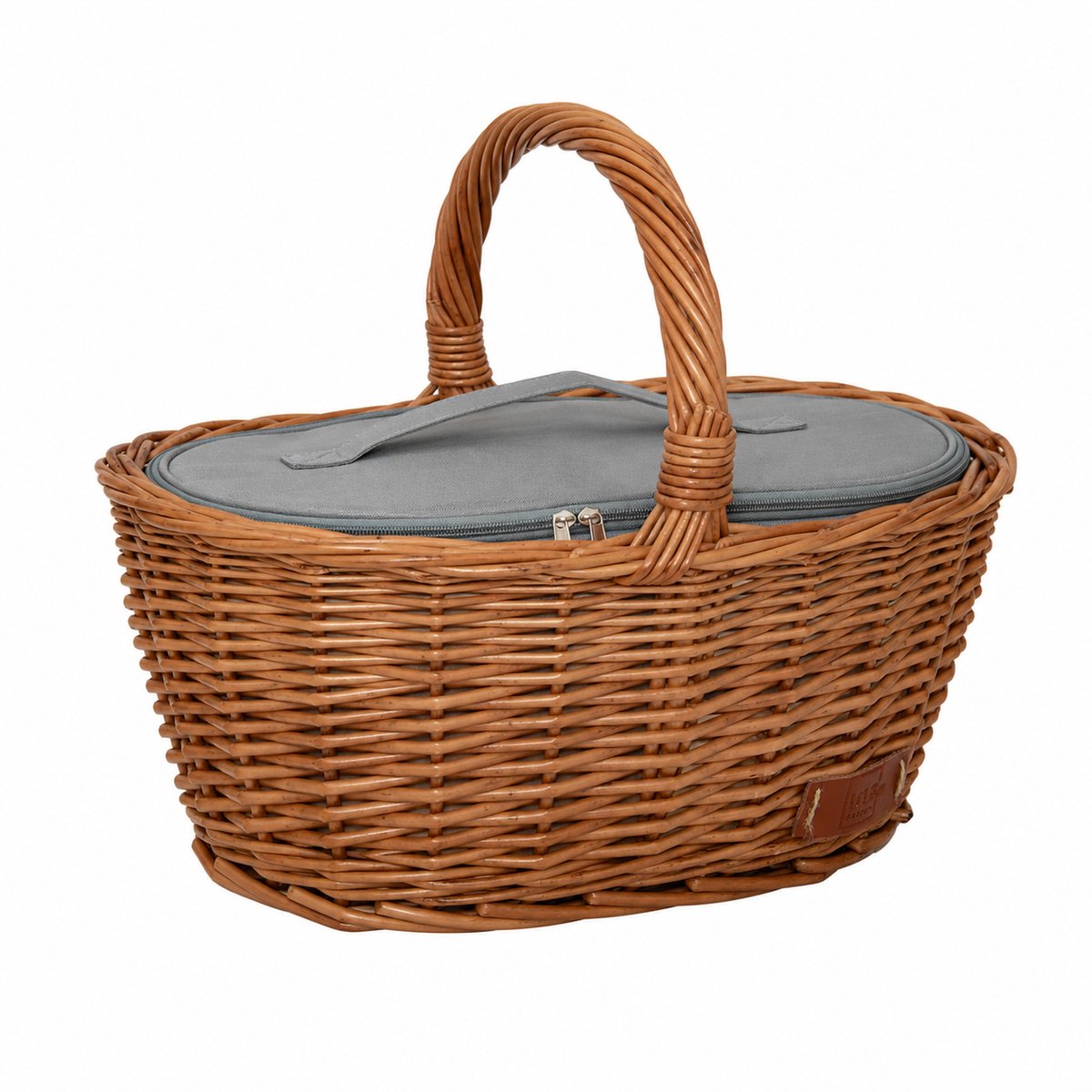 UNUS® Boodschappenmand met Koeltas van Wilg Bruin of Grijs 2 Maten