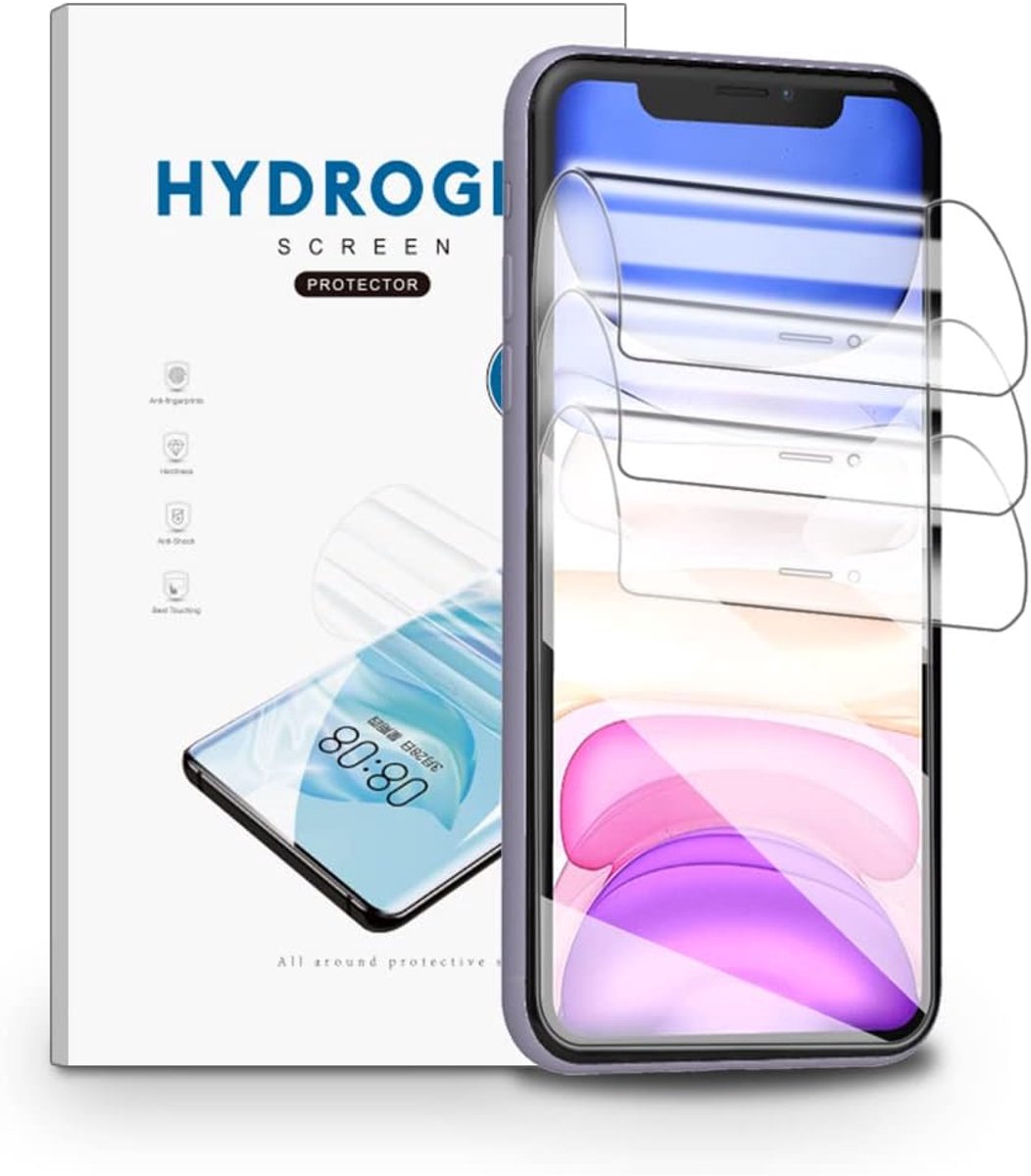 Schermprotector voor iPhone 11/XR, 3 Stuks Schermbeveiliging Ultra Helder, TPU Flexibele Beschermende Zachte Film, Krasvast