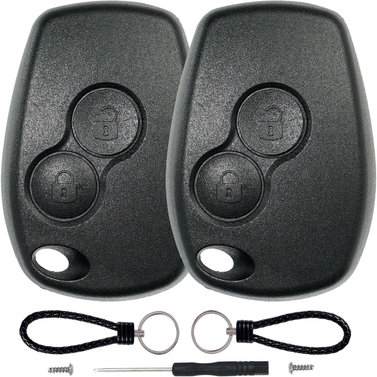 2 Stuks Vervangen Autosleutelshell Compatibel Voor Renault Kangoo Twingo Clio Wind Master Trafic Switch Grand Modus, Afstandsbediening Sleutelbehuizing-Zonder Sleutelblad (2 Knop)