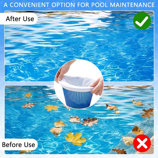 20 Stuk Zwembad Skimmer Sokken, Poolfilter Net, Filtersokken Fijne Filtratie Herbruikbaar ter Bescherming van Pomp, Filtersysteem, Manden en Skimmers, Zwembad Filter Bespaar Sokken Net — afbeelding 4