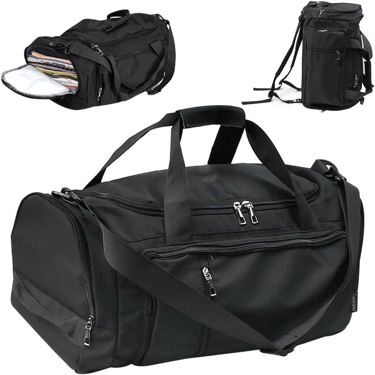 Sporttas voor heren, 53 x 24 x 24 cm, draagbare reistas met 7 vakken, grote capaciteit met schoenenvak, sportrugzakken, 30 l, van Oxford-stof, voor sportschool, training, koffer