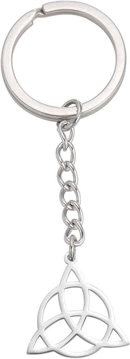 Heksen Knoop Keychian voor Vrouwen Mannen Keltische Heks Knoop Hangende Sleutelhanger Rvs Triskelion Charm Amulet Heidense Wicca Sieraden Gift