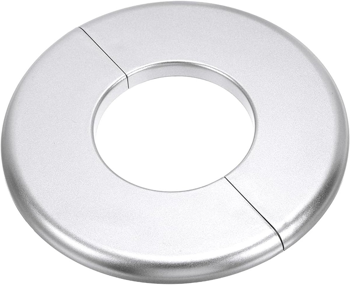 Muur Split Flens 51 mm, ABS Ronde Zelfklevende Rozet Plaat Gespen Waterpijp Cover voor Keuken Badkamer Arm Pijp Kraan Decoratie, Zilver