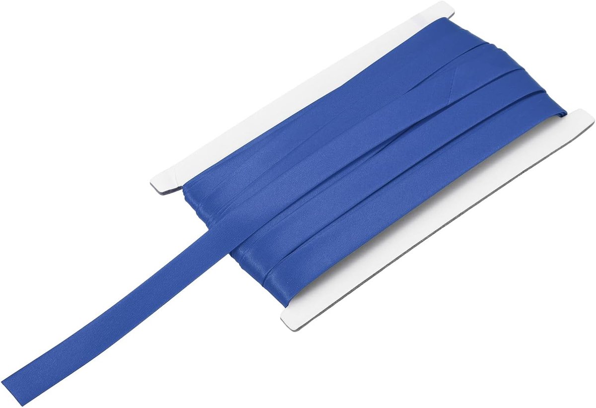 Double Fold Bias Tape voor Naaien 5/8 inch x 12 Yards Satijn Pre-Fold Continuous Binding Tape voor Naaien Quilting Hemming Binding DIY Crafts, Sapphire Blue