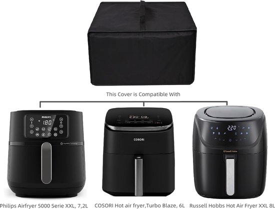 Hittebestendige, water- en stofdichte hoes voor heteluchtfriteuse van Philips Airfryer 5000 serie XXL, 7,2 l/COSORI Turbo Blaze, 6 l/Russell Hobbs XXL 8 l — afbeelding 2