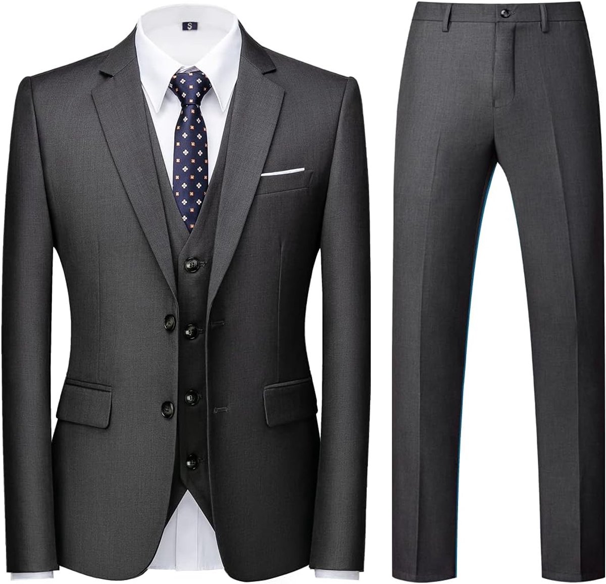 Pakken 3-delig slanke pasvorm met één knoop smoking blazer jas broek set