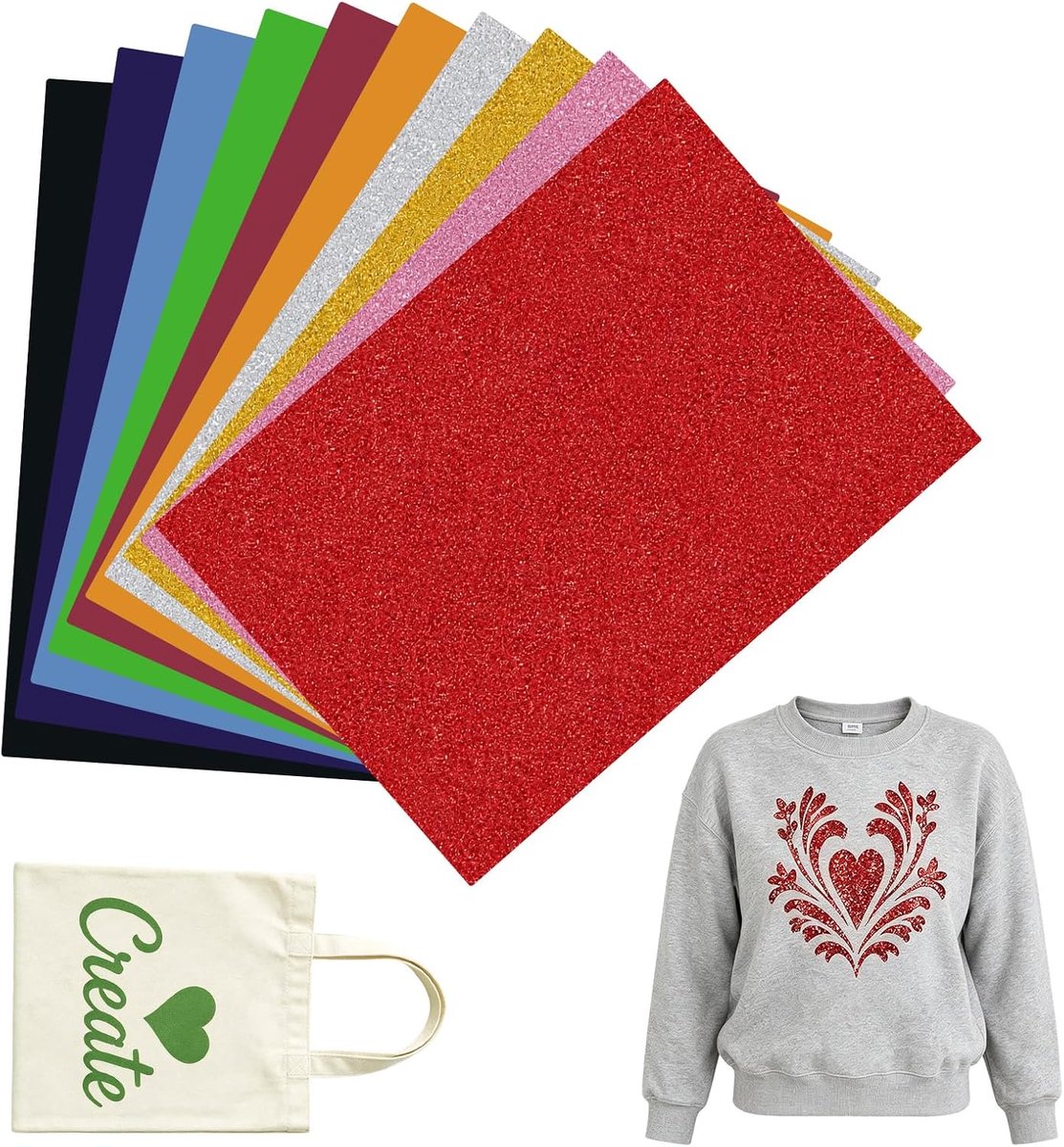 10 vellen plotterfolie voor textiel, flexfolie, 30,5 x 20 cm, warmteoverdracht vinyl, voor doe-het-zelf T-shirts en stoffen