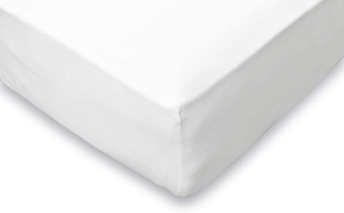 Hoeslaken Jersey Katoen Stretch 35cm Hoge Hoek - wit 120/130/140x200cm