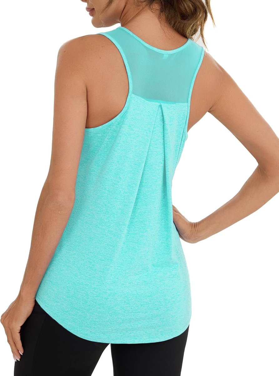 Sport-T-shirt voor dames, mouwloos, tanktop voor fitness, tanktop voor de zomer, chique en elegant, yoga-tops, ademend