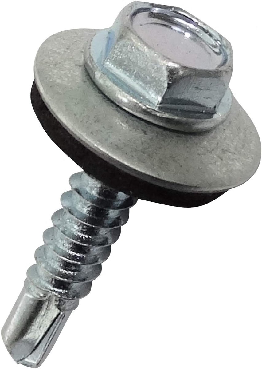 Zelfborende schroeven met Sluitring/neopreen – Hex - M4.8x25mm - Verzinkt staal - DIN7504K - C44534