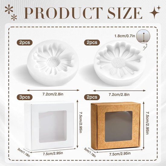 4 Stuks Silicone Kaarsvormpjes, Kaarsgietvormen, Silicone Bloemenvormpjes, Gietvormen Bloemen 3D, Silicone Kaarsvormpjes Kerstmis, voor het zelf maken van Kaarsen en Zeep — afbeelding 4
