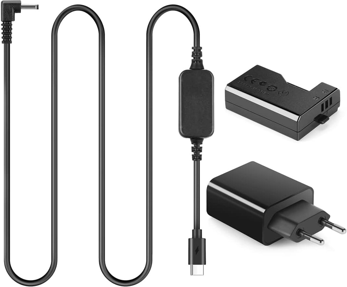 USB Type-C Kabel LP-E10 Dummy-Batterij DR-E10 PD Adapterkit voor Canon 1100D 1500D 1300D 3000D Kiss X50 70X 80X Rebel T3 T5 T6 camera