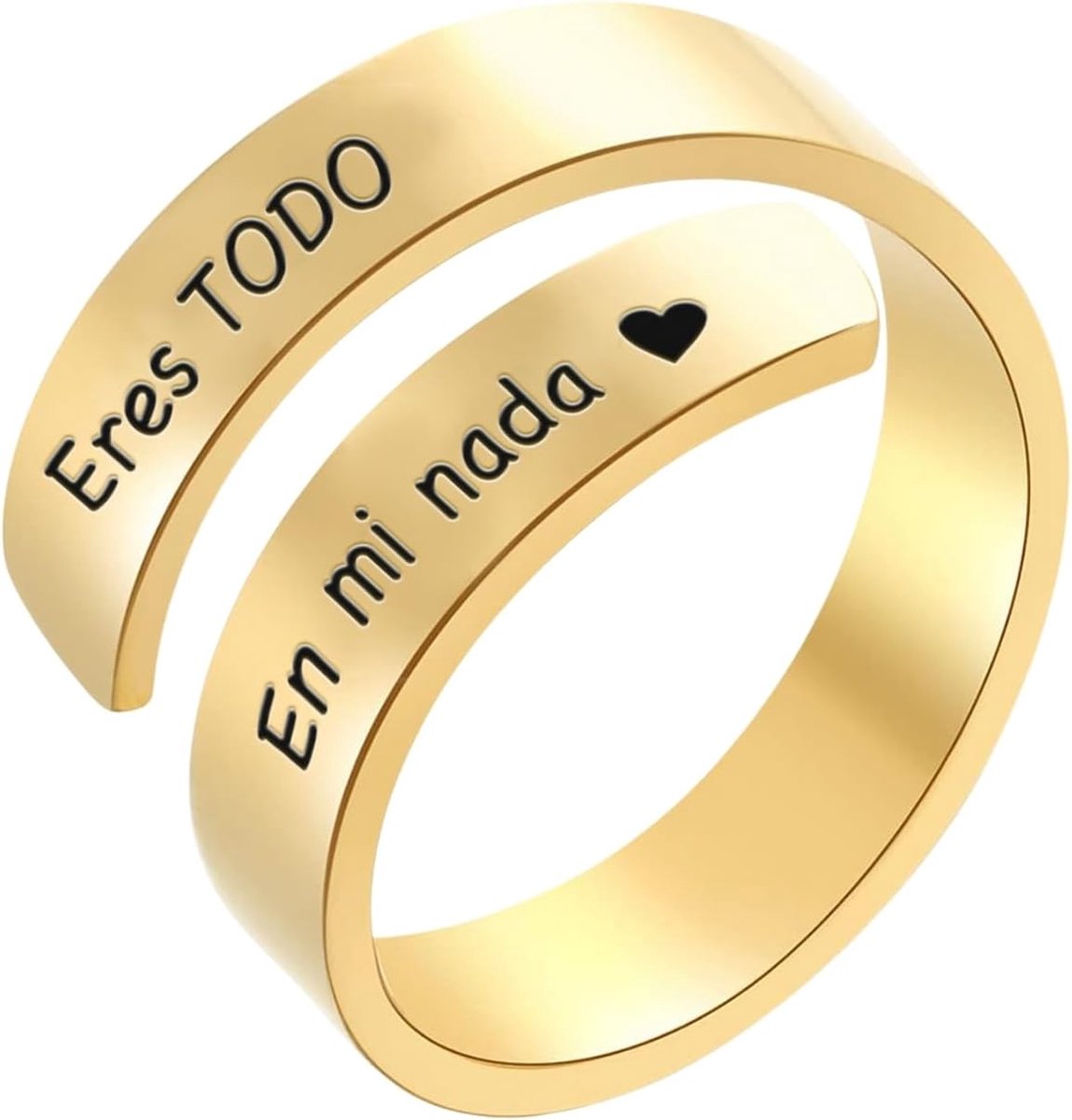 Cotigo Verstelbare ring van roestvrij staal met gravure – cadeau voor dames – ideaal voor verjaardag, Kerstmis en Moederdag