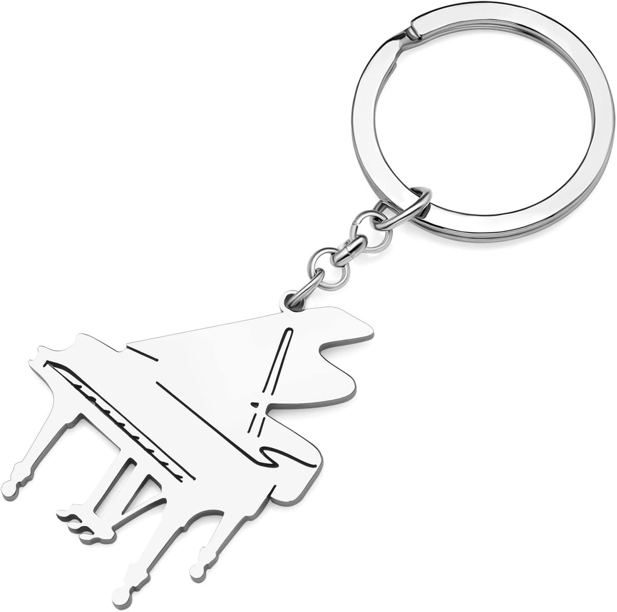 Sleutelhanger Rvs Piano Sleutelhanger Muziekinstrument Gitaar Geschenken Voor Vrouwen Meisjes Autosleutel Charms