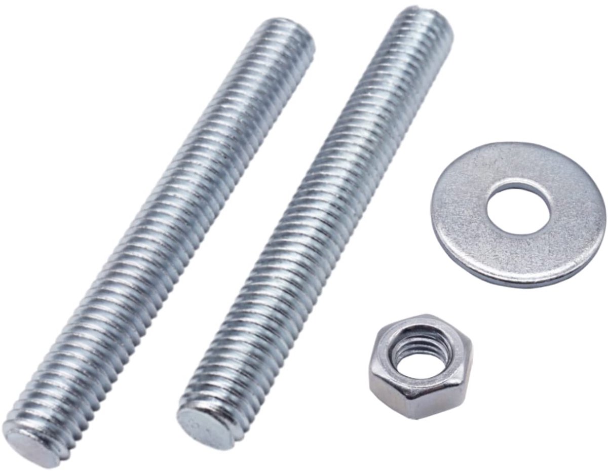 10 stuks volledig schroefdraad M8 x 70 mm schroefstangen met zeskantmoeren en ringen, noppenstang DIN 796-1 (10, M8 x 70 mm)