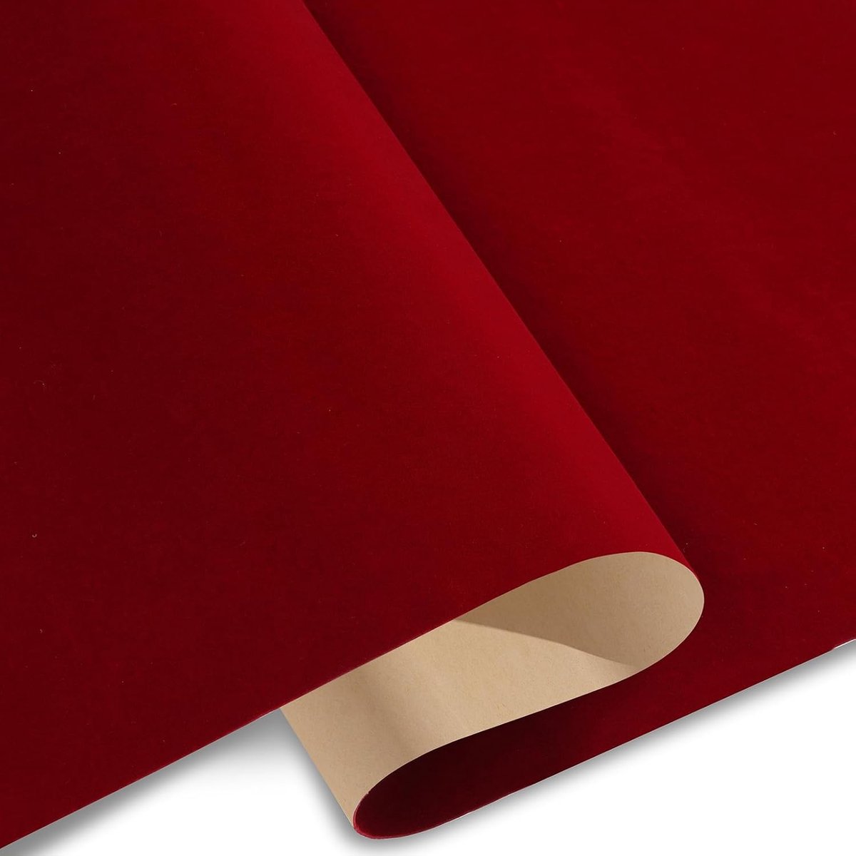 Behang donkerrood fluwelen effect retro 40 x 300 cm plakpapier voor vintage meubels van fluweel decoratieve plakfolie sieradendoos lade kast bureau handwerk