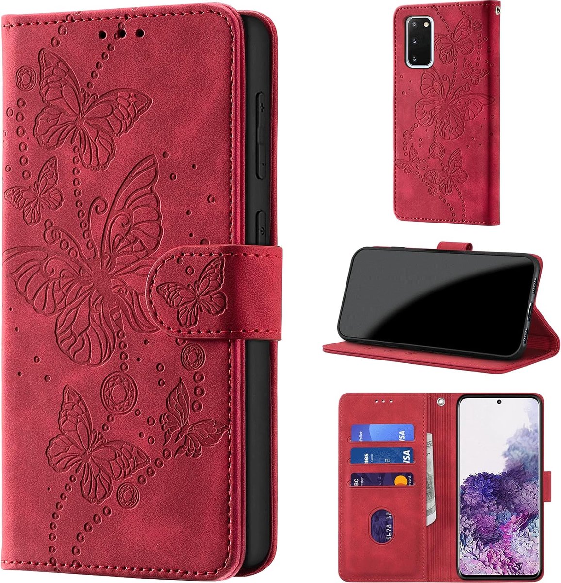 Beschermhoes voor Samsung Galaxy S20 6,2 Zoll, paars | RFID-blokkering, Premium PU-leer, Kaartsleuven, Standfunctie, Portemonnee-ontwerp