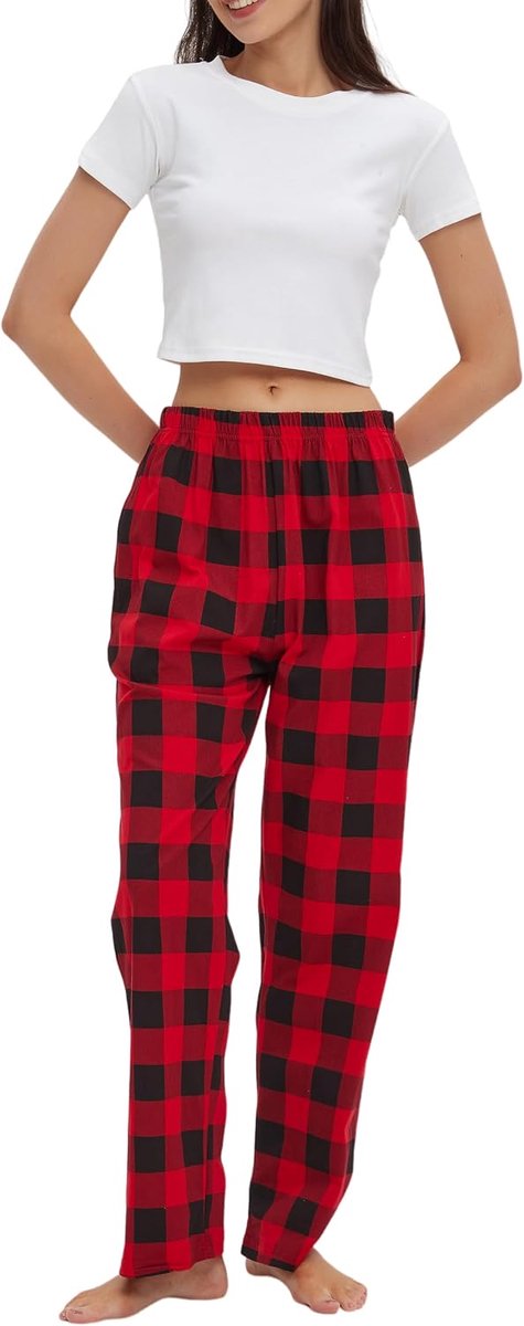 Pyjama Bottoms Broek, Comfortabele Katoen Lounge Broek, Plaid Pj Broeken, Vrouwen Lounge Wear, Vrouwen Nachtkleding Broek Broek