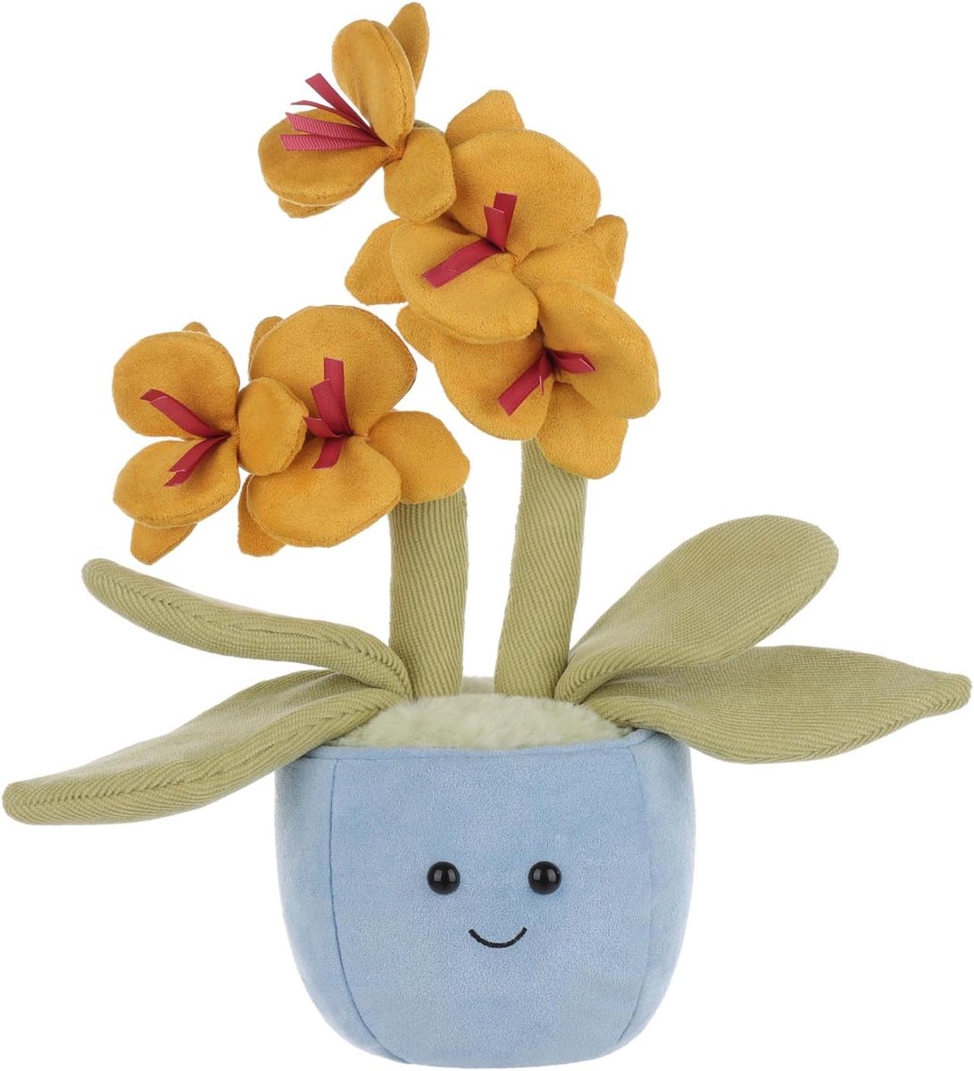 Lamb Planten Phalaenopsis Orchidee Pluche dieren voor kinderen, zacht schattig knuffeldier voor baby's, meisjes en jongens, pluizige planten, phalaenopsis orchidee, geel, 28 cm