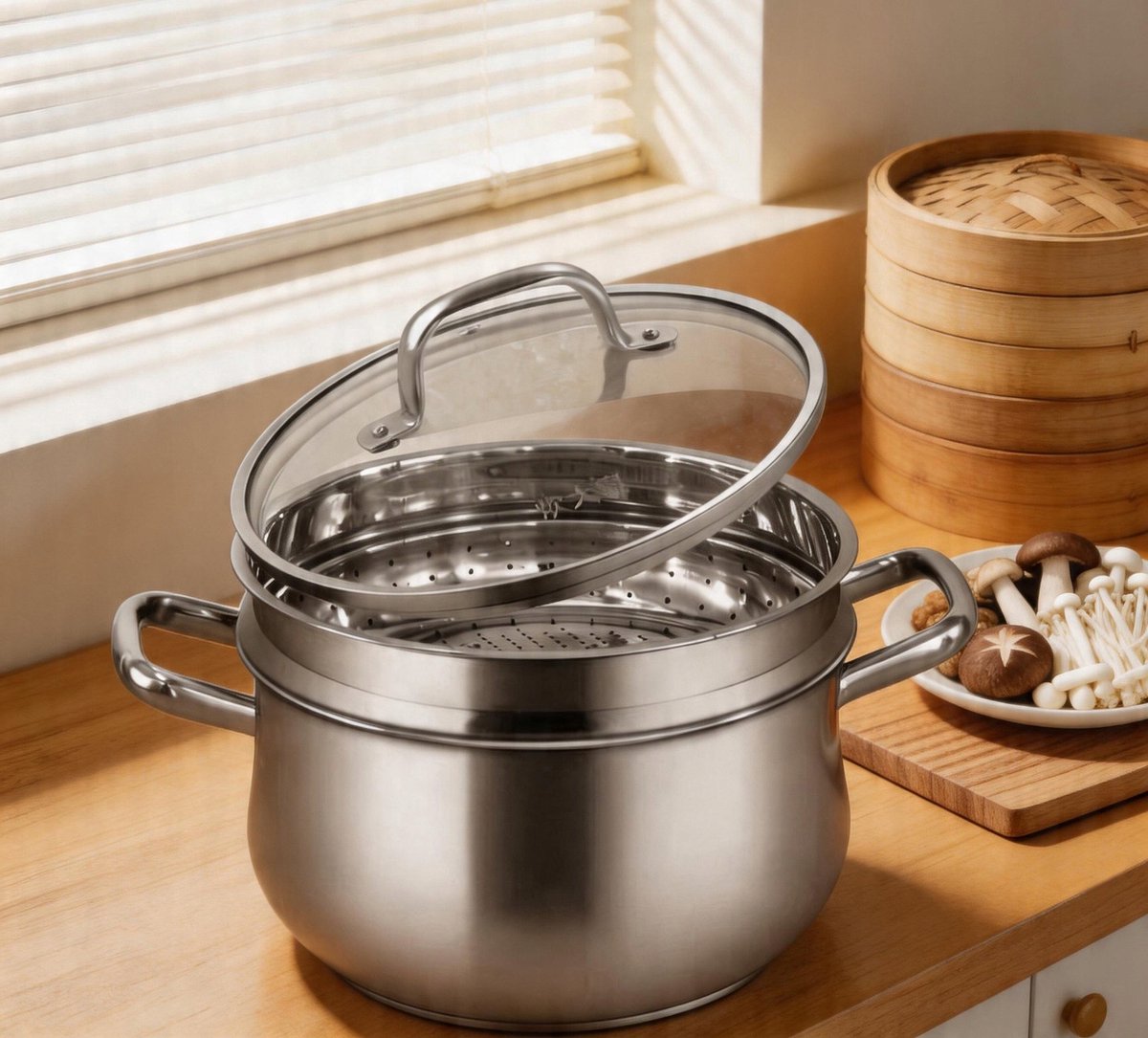 Stoompan 6.3L RVS 304 - 24cm - Geschikt voor Inductie