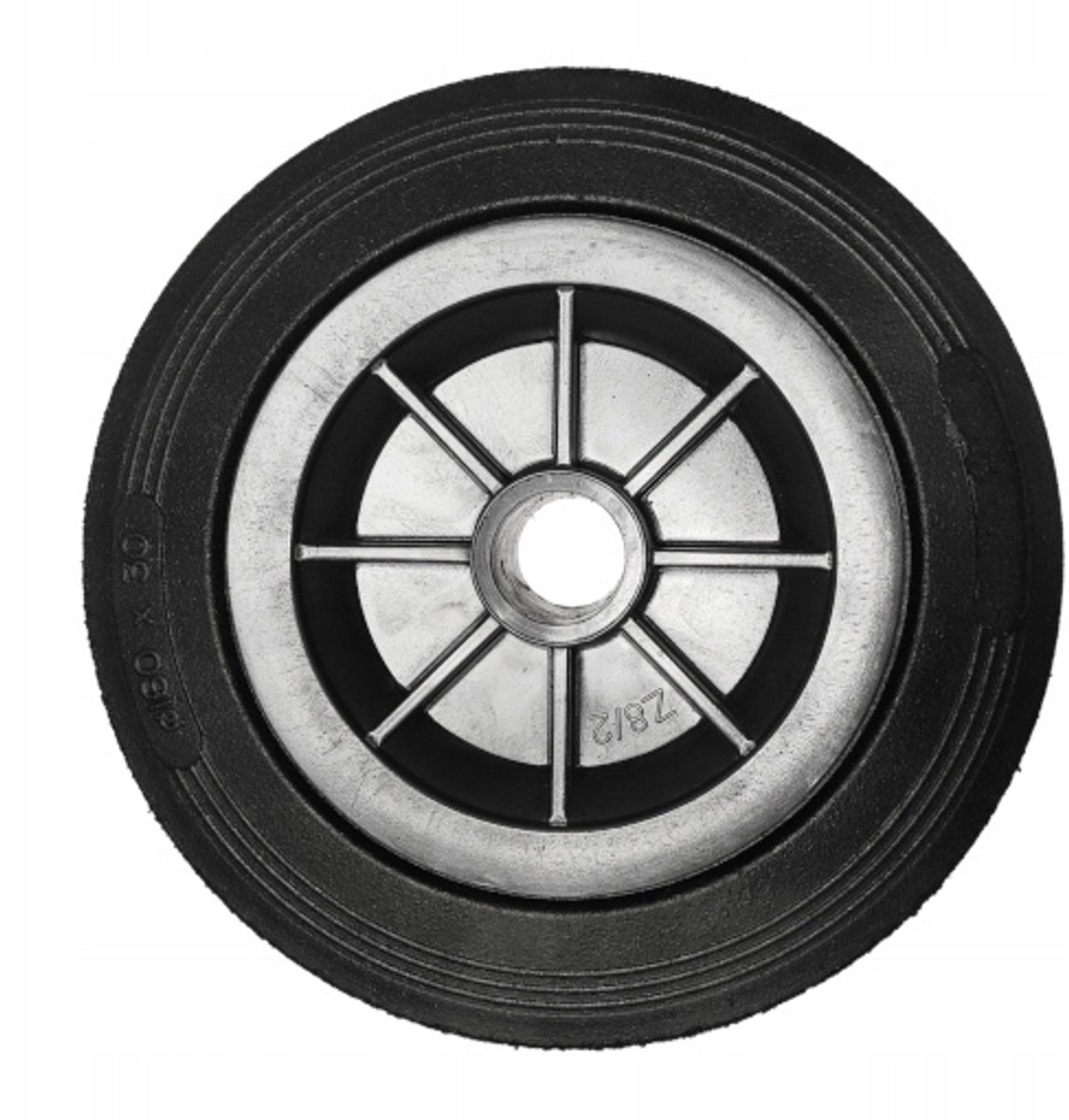 Kunststof Rubber Wiel 160mm voor Assen 20mm - 250kg Belasting