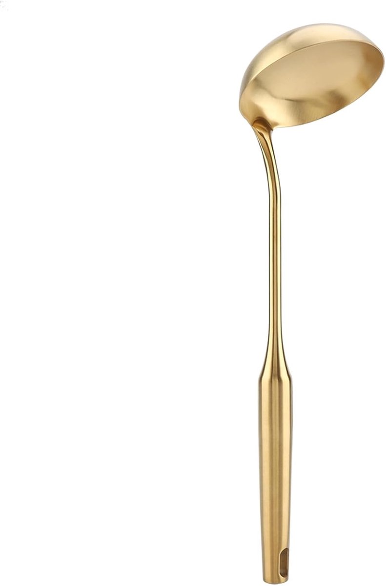 Soeplepel en Draaitafel Set - Goud - Hoogwaardig Roestvrij Staal - Duurzaam en Ergonomisch Ontwerp - Voor de Keuken