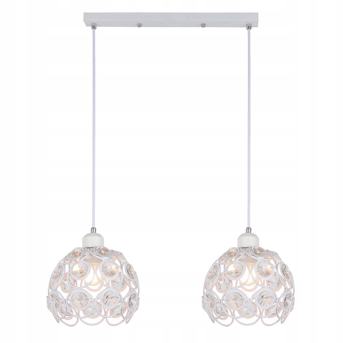 Florence Hanglamp Kristal Wit 2xE27 56cm