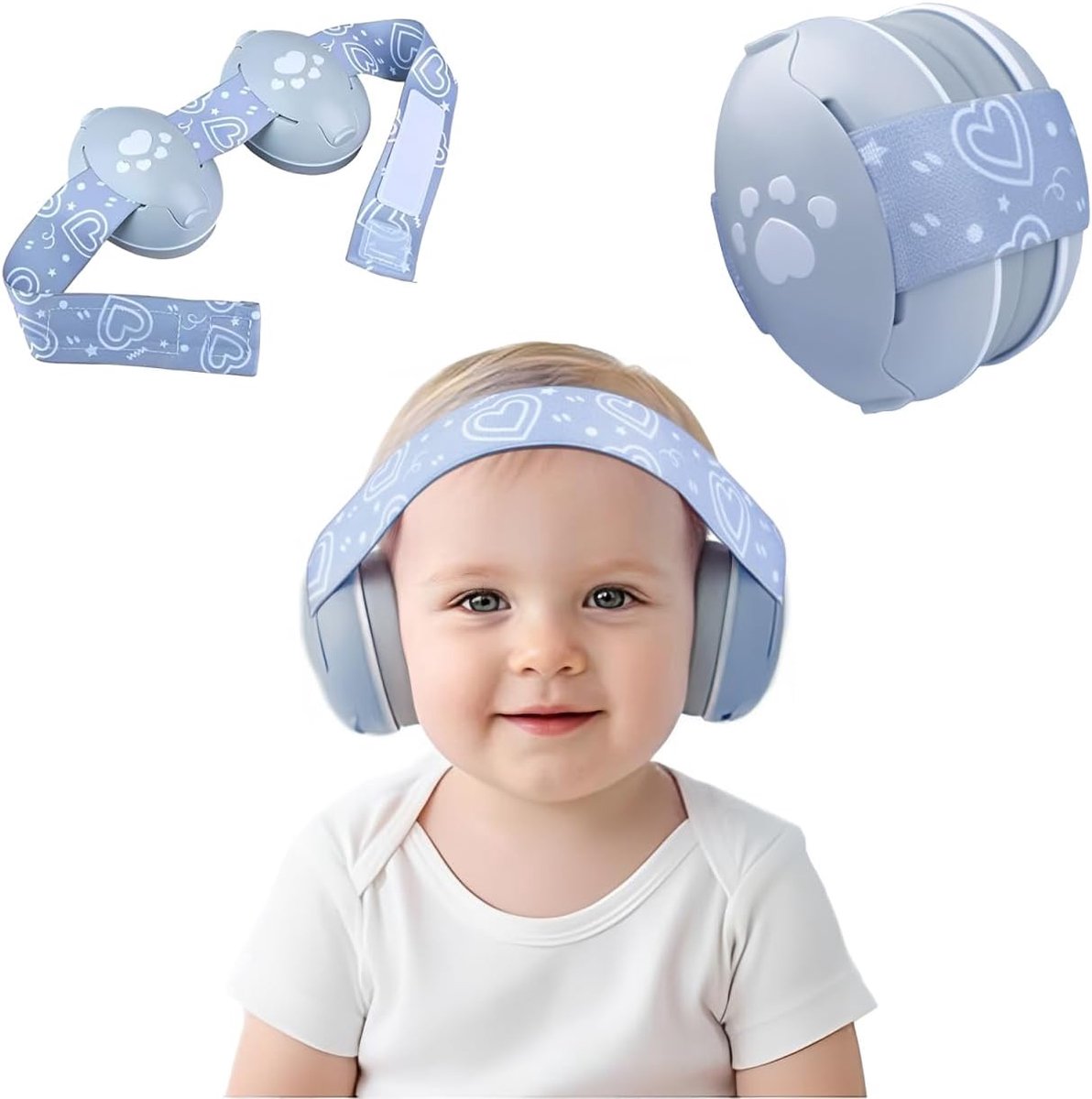 Hartvormige gehoorbescherming baby 25 dB - zuigelingenhoofdtelefoon - geluidsisolatie voor 0-36 maanden - veilige en rustgevende gehoorbescherming - ideaal voor reizen - slapen