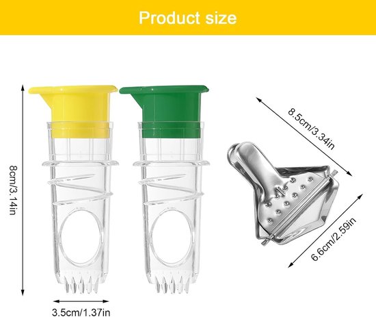 Handmatige citruspers set van 2 stuks en 1 kleine roestvrijstalen citrusjuicer, ideaal voor citroenen, limoenen en sinaasappels persen — afbeelding 5