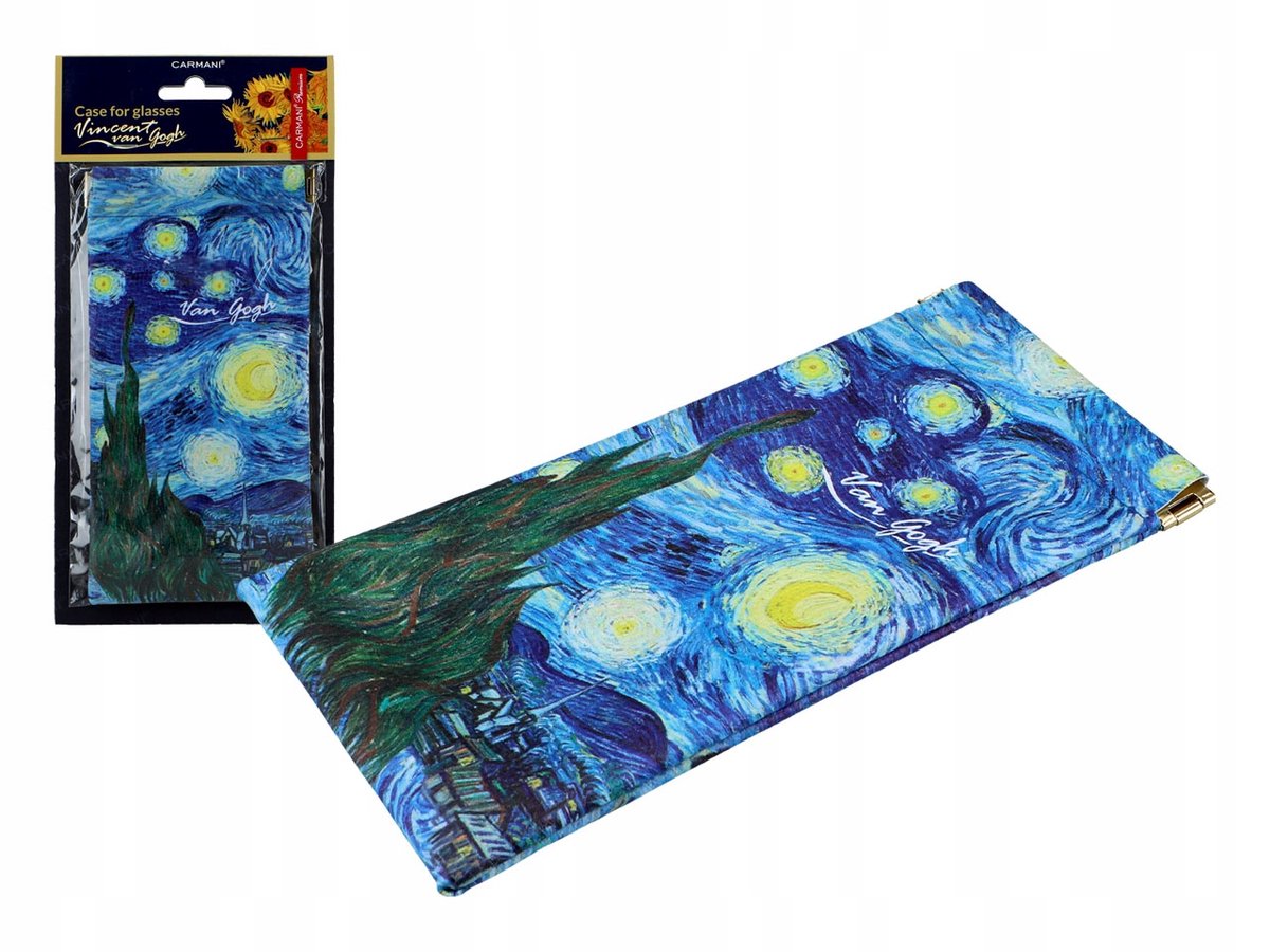 Zacht brillenkoker met Van Gogh 'Sterrennacht' kunstprint