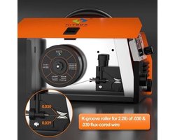 Hitbox - Lasmachine - Elektrische lasmachine - Halfautomatische lasmachine - Non Gas - 3 in 1 - MIG/LIFT TIG/MMA Inverter Welder - Synergy Tool Voor Gasloos Solderen - Oranje