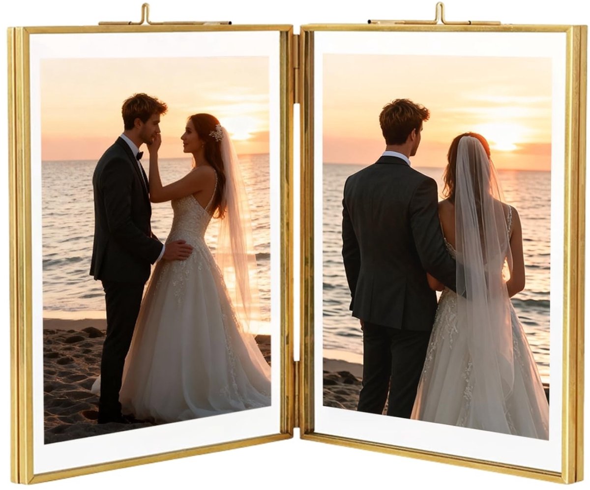 SolidKeus - Gouden Fotolijst 10 x 15 cm Vouwbaar voor Foto's en Certificaten
