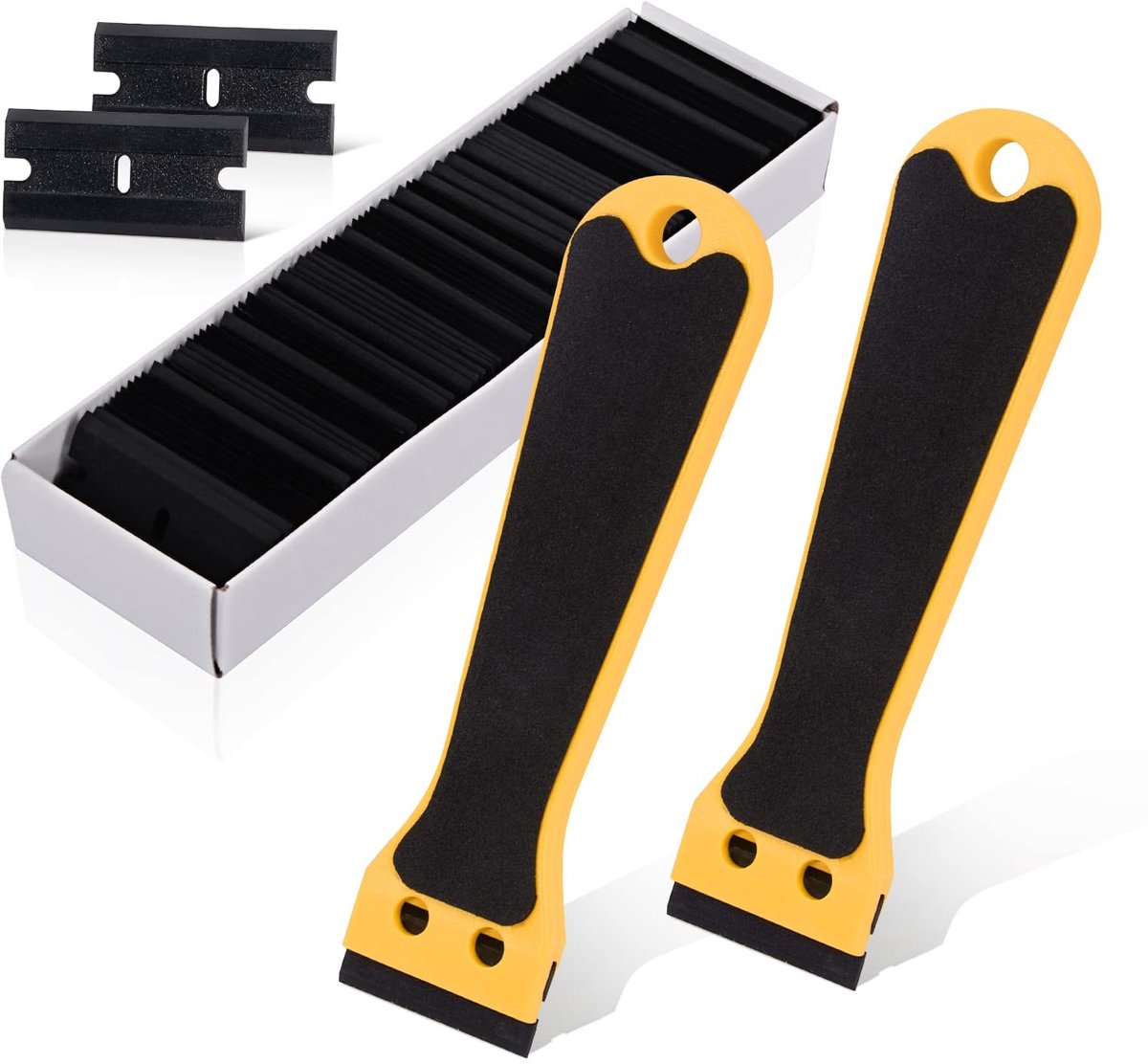 SolidKeus - Set van 2 Plastic Schrapers met 100 Vervangbladen