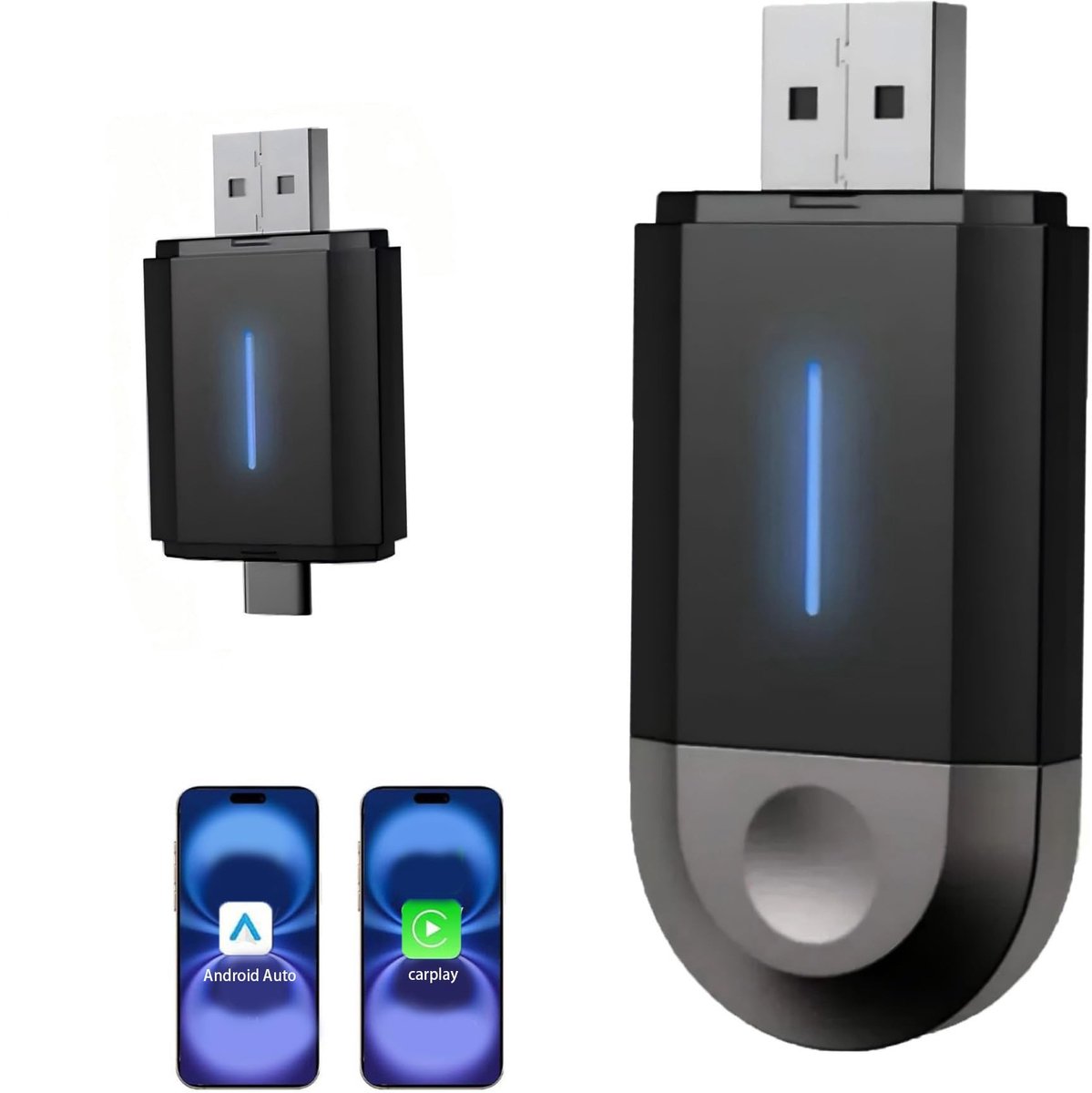 SolidKeus - Draadloze CarPlay Adapter voor Android Auto, Plug-in Oplossing