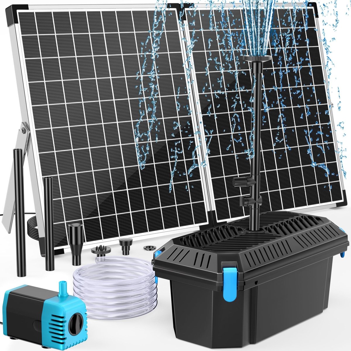 SolidKeus - Zonne-energie Vijverfilter met Fontein en Filtratiesysteem