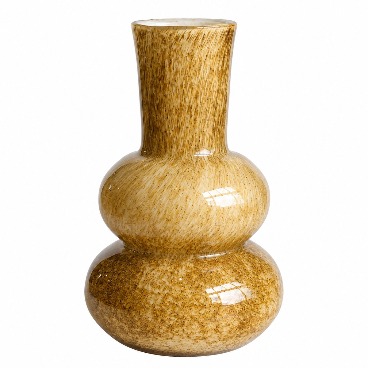 Vase The World Vaas Lindi Elite Marble Beige Ø22 x H36 cm - Mondgeblazen Glas - Design Vaas - Bloemenvaas - Woondecoratie