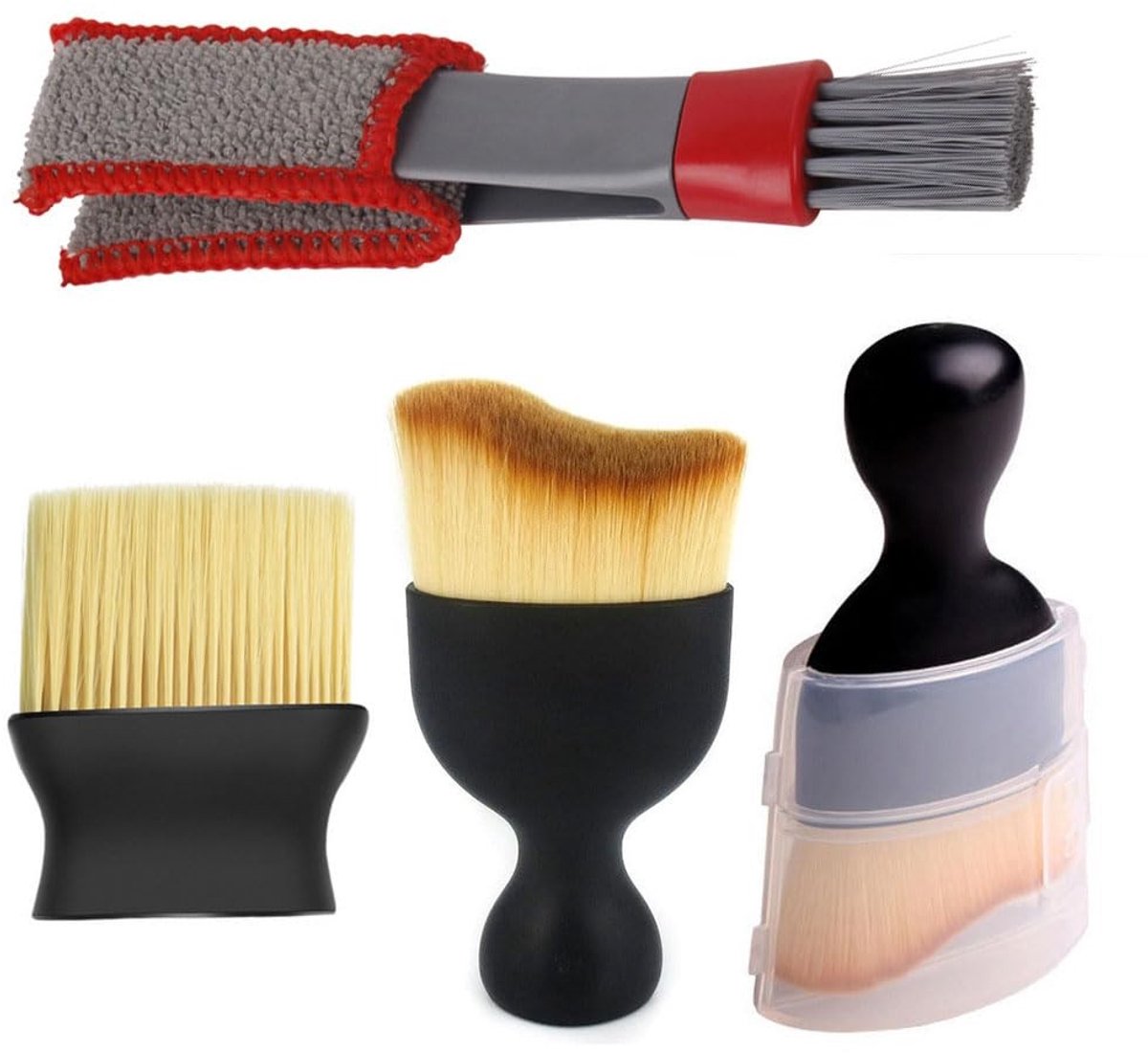 SolidKeus - Set van 4 Auto Interieur Reinigingsborstels