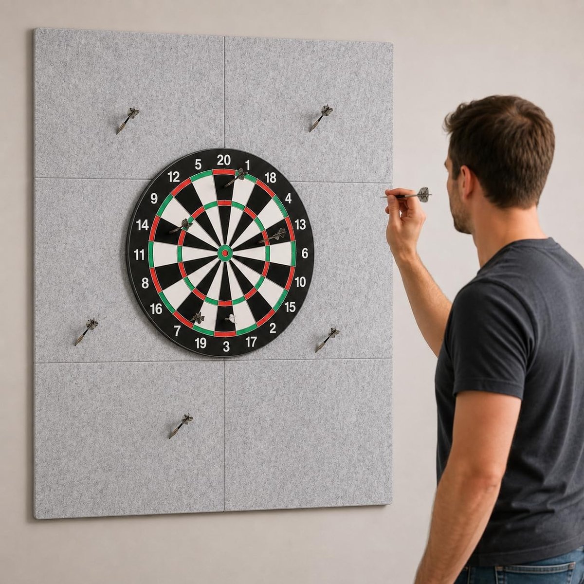 SolidKeus - Opvouwbare Vilten Dartbord Wandbescherming 60 x 90 cm