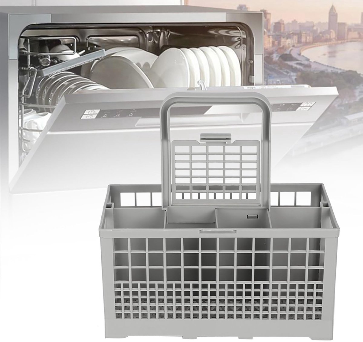 SolidKeus - Universele Afwasmand met Handvat voor Bestek en Keukenaccessoires