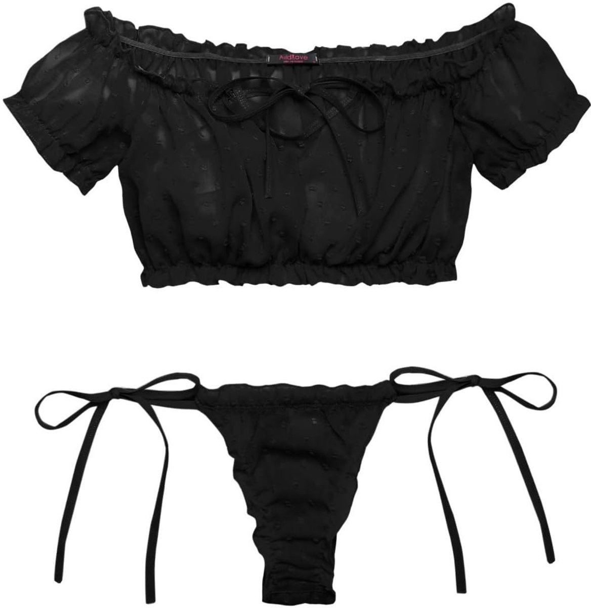 SolidKeus - Sexy Lingerieset met Transparante Kant en Polka Dots