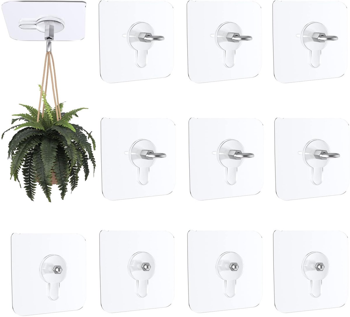 SolidKeus - Set van 12 Zelfklevende Wandhaken voor Decoratie