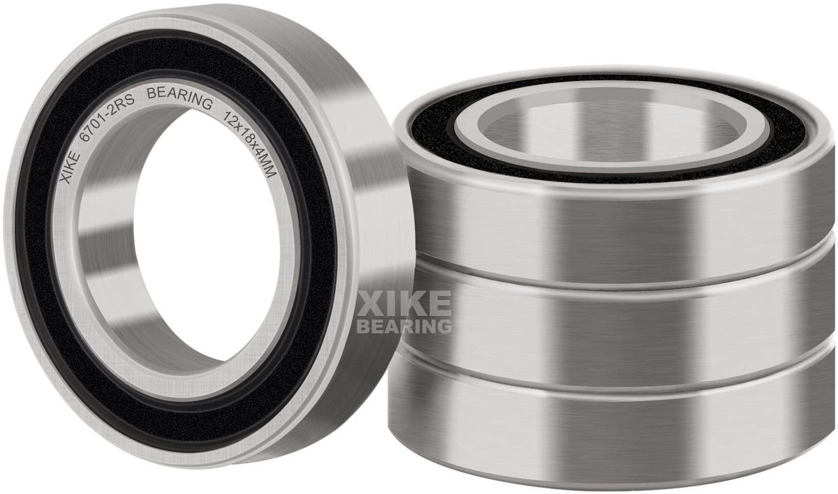 SolidKeus - 4 Stuks Sealed Kogellager 12x18x4mm met Dubbele Rubberafsluiting
