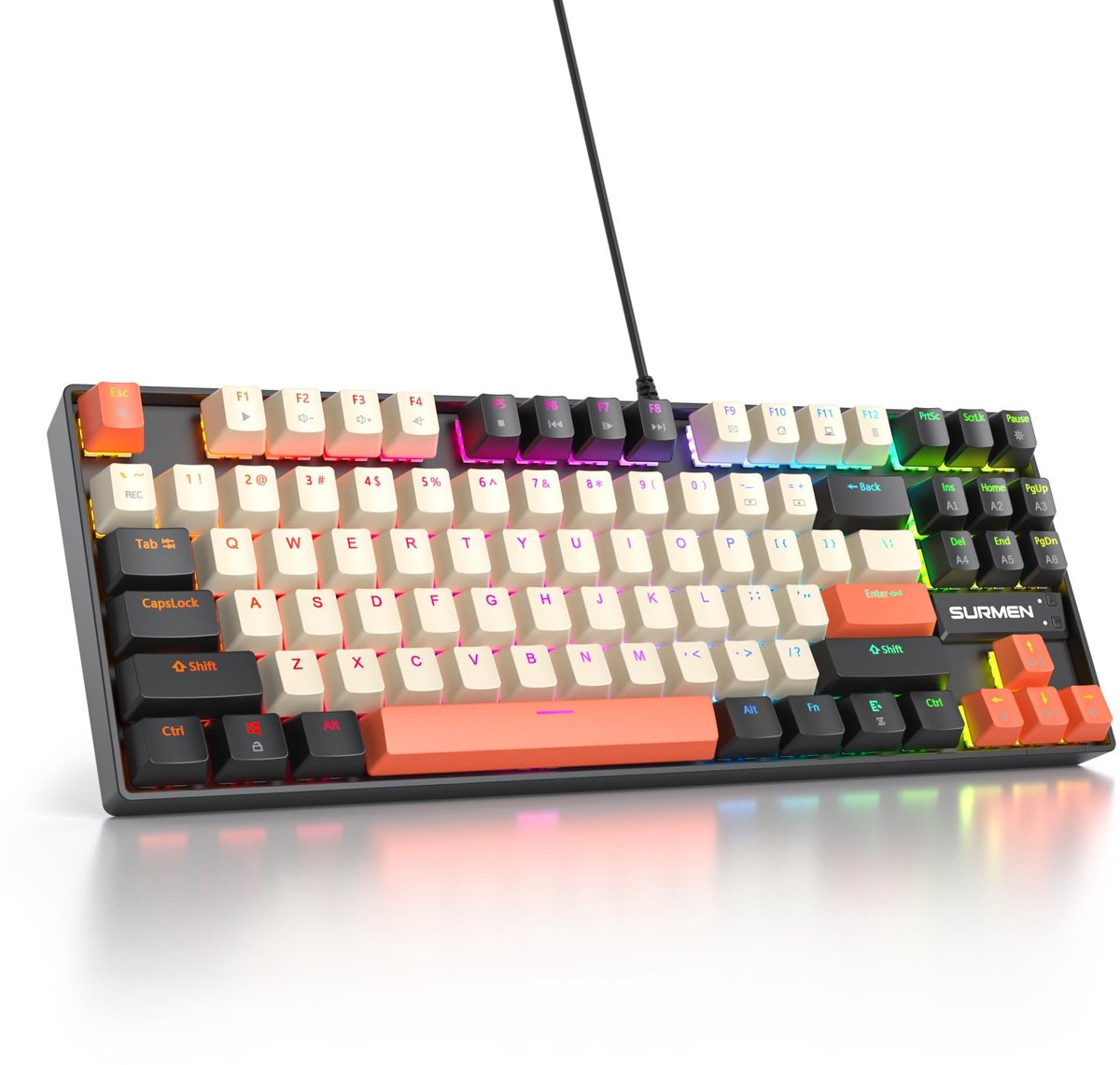 SolidKeus - Compacte Mechanische Gaming Toetsenbord met RGB Verlichting