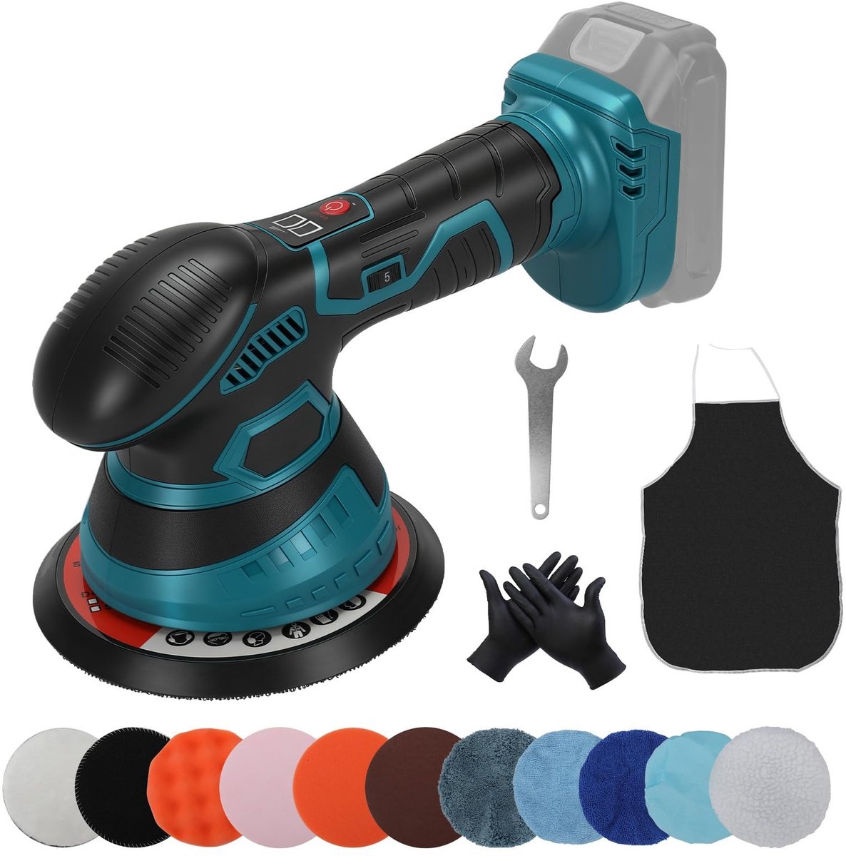 SolidKeus - Draadloze Polijstmachine met Variabele Snelheid en 6 Inch Schijf