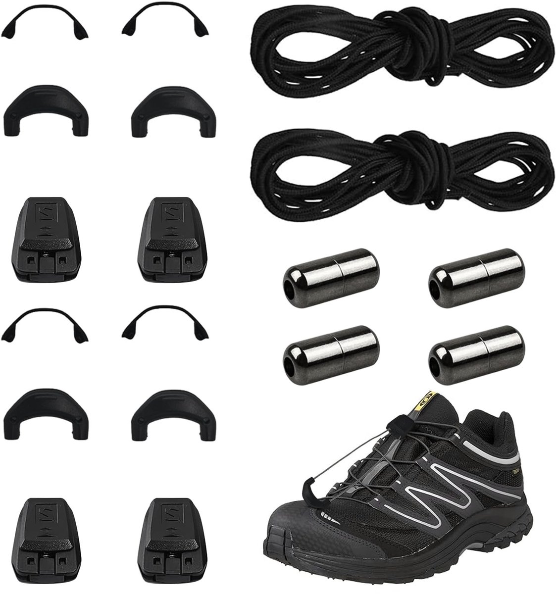 SolidKeus - Set van 6 Snelsluit Schoenveters zonder Knoop